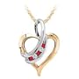 Ruby & Diamond Heart Pendant in 10K Two Tone Gold