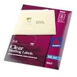 Avery 8663 Ink jet clear address labels, 2 x 4, 250 per pack