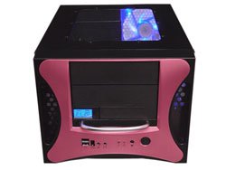 APEVIA X-QPACK2-PK/500 Black/Pink 1.0mm Aluminum w/ ABS plastic front panel MicroATX Desktop Computer Case 500W Power Supply
