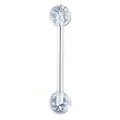 Stainless Steel with UV Clear Glitter Barbell - 14g 5/8 Sold as a Pair
