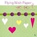 Fliegendes Wunschpapier "Flying Wish Paper" mit Hearts-II-Dekor