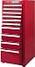 Proto 44112 14-7/8Wx18Dx37-1/4H Red Standard-Duty 10-Drawer Side Cabinet