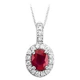 14kt. White Gold, Natural Ruby & Diamond Pendant