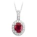 14kt. White Gold, Natural Ruby & Diamond Pendant