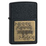 Zippo Brass Emblem Black Crackle