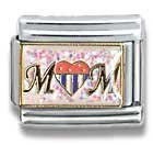 Clearly Charming MOM American Heart Mother's Day, Mom, Aunt, Grandmother, Grandma, Family Theme Italian Charm