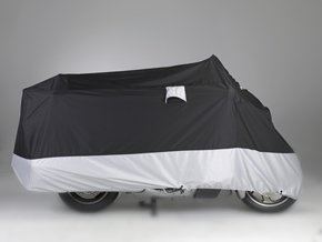 Heavy Duty Motorcycle cover (XL). Fits up to 94″ length Medium cruiser, Large sport bike. Includes cable and lock.