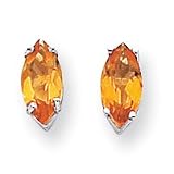 14k White Gold 10x5mm Marquise Citrine earring XE105WCI