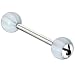 Playboy Bunny White LOGO INLAY White BEACH BALL Barbell Tongue Ring