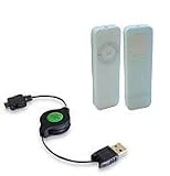 Apple iPod Shuffle (1GB) FlexiSkin and miniSync Bundle (Sea Green, Smoke Grey)