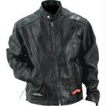 Diamond PlateTM Men Rock Design Buffalo Leather Motorcycle Jacket - Medium