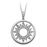 10kt. White Gold, 1/5 ct. tw. Diamond Sunburst Pendant