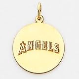 14K Los Angeles Angels Lrg Disc W/Curved Name Logo Charm