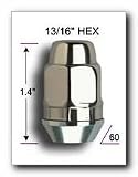Gorilla Lifetime Stainless Steel Lug Nuts, Acorn Bulge 13/16 Hex, 7/16, 4 per pkg