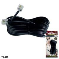25 FT FOOT BLACK PHONE TELEPHONE EXTENSION CORD CABLE LINE WIRE WITH STANDARD RJ-11 PLUGS JACKS