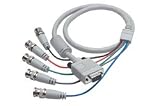 VGA Breakout Cable, DB9 Male w/Ferrite / 5 BNC Male, 6.0 ft, # Coax: 5