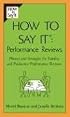How To Say It Performance Reviews: Phrases and Strategies for Painless and Productive Performance Reviews (How to Say It)