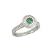 14K Blue & White Diamond Bezel Ring