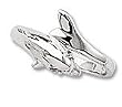 Dolphin with clear CZ Sterling Silver Ring