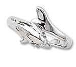 Dolphin with clear CZ Sterling Silver Ring