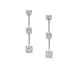 1.00 Three-Stone Diamond Drop Earrings