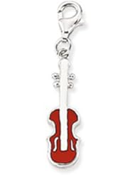 Sterling Silver Violin Charm - CM042 - 22mm x 7mm