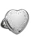 14k White Gold Heart Locket Ring