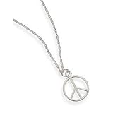 Peace Sign Necklace with 19 Chain