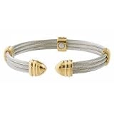 Classic Cable Stainless Steel Gold Magnetic Bracelet from Sabona