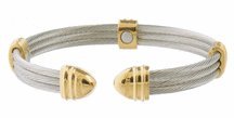 Classic Cable Stainless Steel / Gold Magnetic Bracelet from Sabona