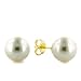 9mm Round Chinese White Cultured Pearl Earrings w/ 14K Gold Post