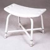 Bariatric Bath Bench 500 lb Capacity - This unique Shower Bench has a blow molded seat with two-hole handle for additional support to the wrist. Lower brace clamps allow adjustment while adding strength. Made in USA