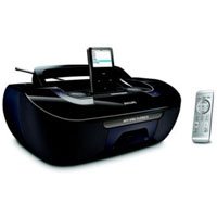 Philips AZ1330D MP3/WMA-CD Speaker System with Remote Control and iPod Dock (Black)