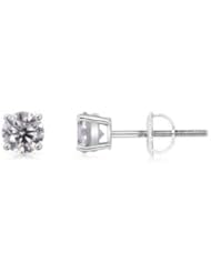 0.65 ct Solitaire Diamond Stud Earrings in Platinum