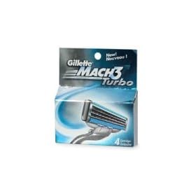 GILLETTE MACH 3 TURBO WITH ALOE & VITAMIN E 4 PACK