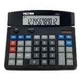 1200-4 Portable desktop calculator, battery/solar, 12-digit lcd display / VCT12004 / Sold as 1 Each / Mfr Part # 12004