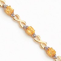14k Citrine Diamond Bracelet by JewelryWeb