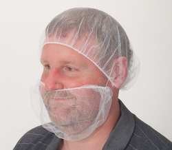 Industrial Grade 3EZD7 Beard Restraint, Polypropylene, WH, PK100