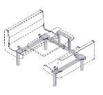 Waymar 0731 - Islander Support Frame Only, Wall Style, Seats(42,44,47,49) & Table (24x42,47)