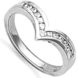 Image of Jewelco London 9 carat White Gold 0.30 carat Fine Diamond Channel-set wishbone Ring