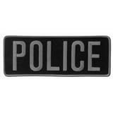 POLICE Officer Large Uniform BACK PATCH Badge Emblem Insignia 11 x 4 GRAY on BLACK