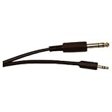6.35mm Stereo Jack Plug To 3.5mm Stereo Jack Plug CABLE .Bag and Header 2m Black Screened