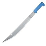 Hog Sticker Machete, 18, Blasted Satin, Blue Handle, Sheath