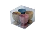NEW SPLASH SET OF 4 EGG CUPS IN MARITIME PINE (ACETATE GIFT BOX) Size mm  from T&G Woodware