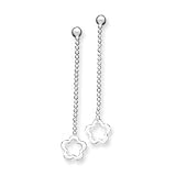 Sterling Silver Flower Drop Earrings