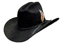 Black Wool Felt Cattleman Style Cowboy Hat (Made in USA)