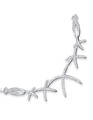Sterling Silver Fancy CZ Necklace - 16 Inch