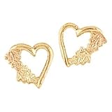 Beautiful! 10K Yellow-gold Black Hills Gold 2 Leaf Heart earrings