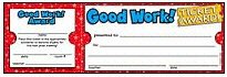 TEACHERS FRIEND TF-1612 GOOD WORK TICKET AWARDS