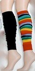 Rainbow Striped Leg Warmers or Solid Black Legwarmers